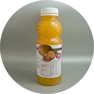 Nápoj s příchutí broskev-mango
